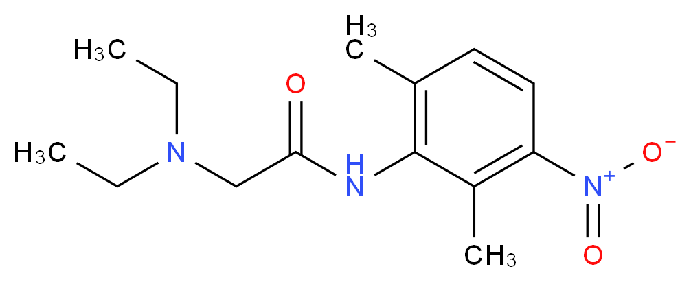 2-(diethylamino)-N-(2,6-dimethyl-3-nitrophenyl)acetamide_分子结构_CAS_39942-49-9