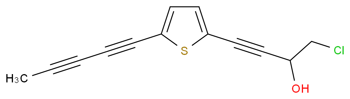 1-chloro-4-[5-(penta-1,3-diyn-1-yl)thiophen-2-yl]but-3-yn-2-ol_分子结构_CAS_26905-70-4