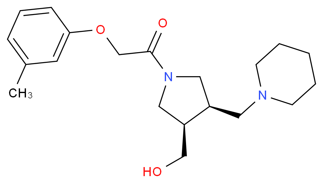 [(3R*,4R*)-1-[(3-methylphenoxy)acetyl]-4-(1-piperidinylmethyl)-3-pyrrolidinyl]methanol_分子结构_CAS_)