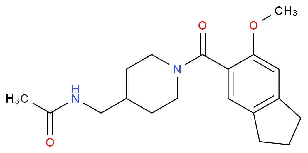 N-({1-[(6-methoxy-2,3-dihydro-1H-inden-5-yl)carbonyl]-4-piperidinyl}methyl)acetamide_分子结构_CAS_)