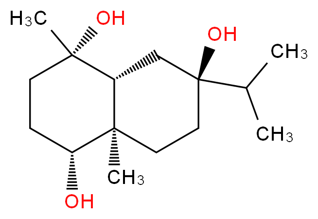 (1R,4S,4aR,6S,8aR)-4,8a-dimethyl-6-(propan-2-yl)-decahydronaphthalene-1,4,6-triol_分子结构_CAS_145400-02-8