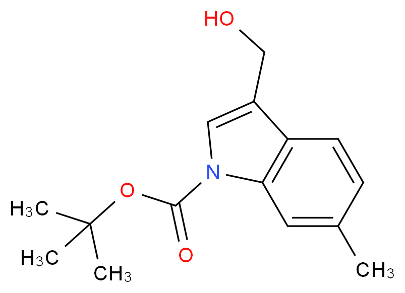 tert-butyl 3-(hydroxymethyl)-6-methyl-1H-indole-1-carboxylate_分子结构_CAS_914349-04-5