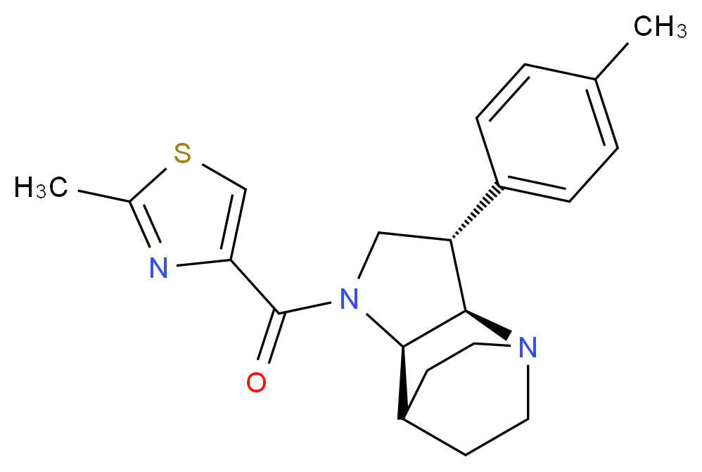 (3S*,3aR*,7aR*)-3-(4-methylphenyl)-1-[(2-methyl-1,3-thiazol-4-yl)carbonyl]octahydro-4,7-ethanopyrrolo[3,2-b]pyridine_分子结构_CAS_)