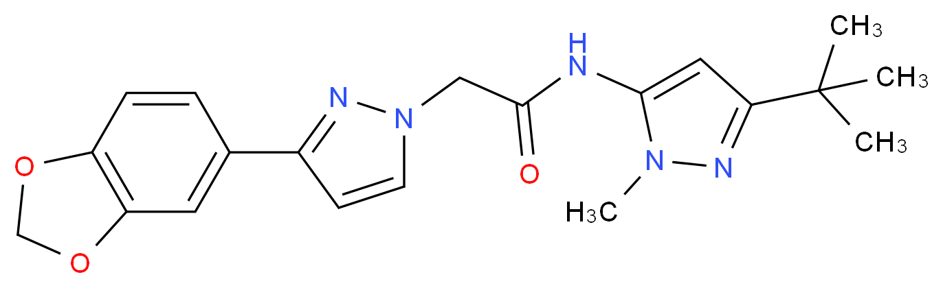 2-[3-(1,3-benzodioxol-5-yl)-1H-pyrazol-1-yl]-N-(3-tert-butyl-1-methyl-1H-pyrazol-5-yl)acetamide_分子结构_CAS_)