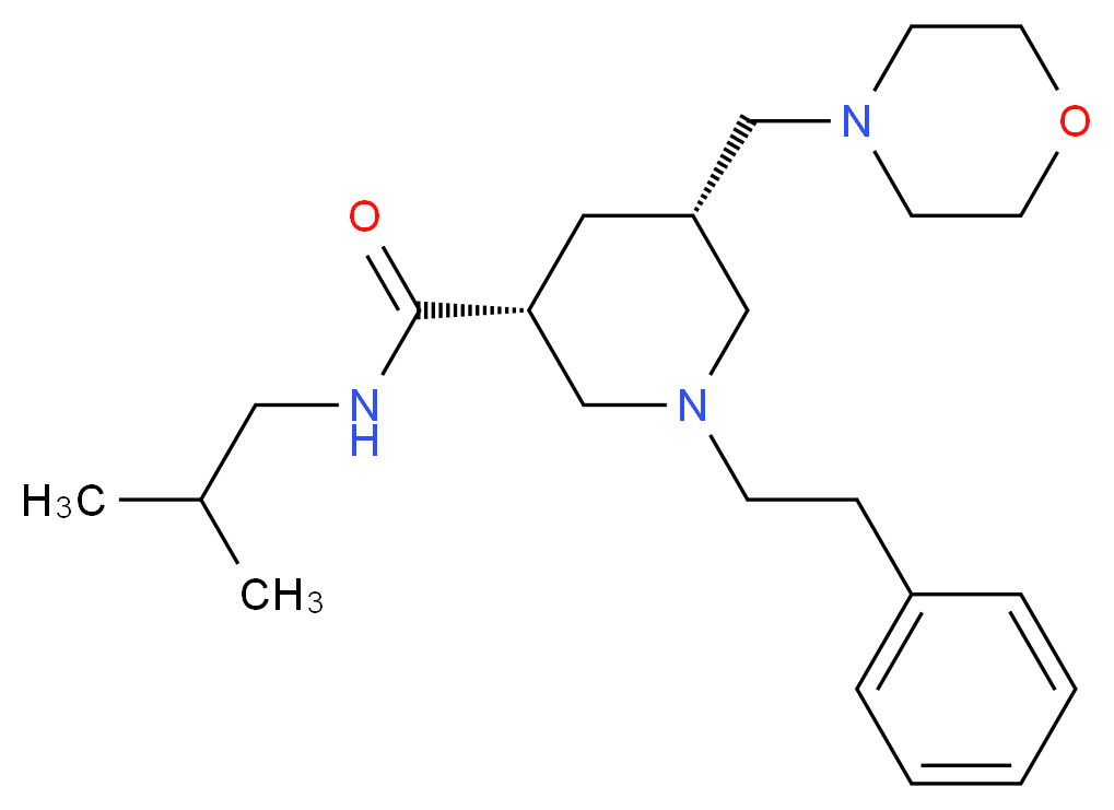 (3R,5S)-N-isobutyl-5-(4-morpholinylmethyl)-1-(2-phenylethyl)-3-piperidinecarboxamide_分子结构_CAS_)