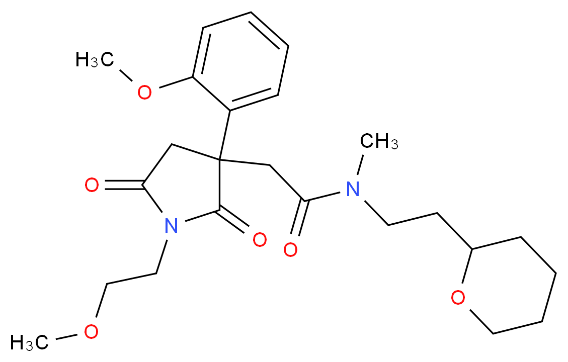 2-[1-(2-methoxyethyl)-3-(2-methoxyphenyl)-2,5-dioxo-3-pyrrolidinyl]-N-methyl-N-[2-(tetrahydro-2H-pyran-2-yl)ethyl]acetamide_分子结构_CAS_)