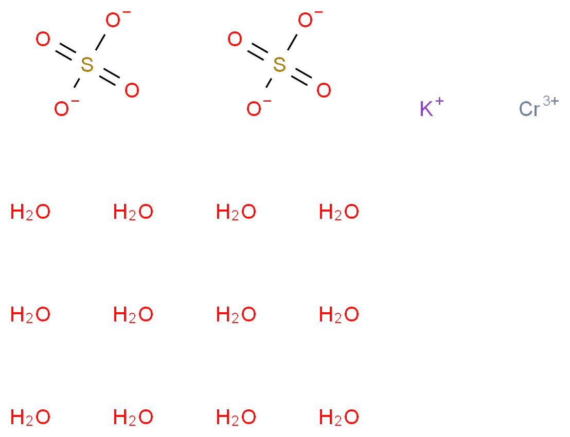 硫酸铬(III)钾 十二水合物_分子结构_CAS_7788-99-0)