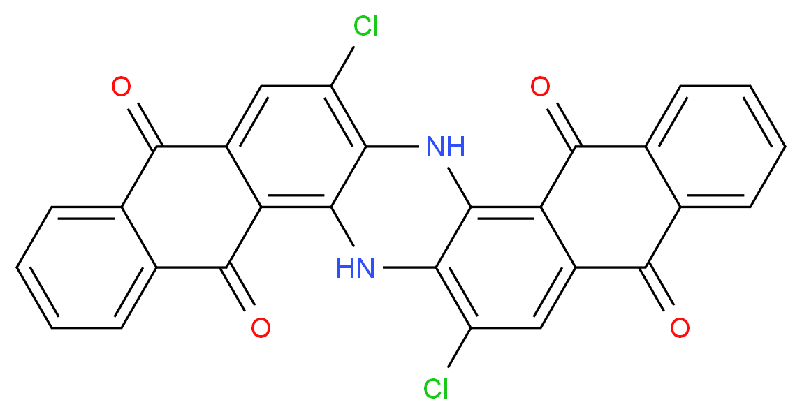 15,30-dichloro-2,17-diazaheptacyclo[16.12.0.0^{3,16}.0^{4,13}.0^{6,11}.0^{19,28}.0^{21,26}]triaconta-1(30),3,6,8,10,13,15,18,21,23,25,28-dodecaene-5,12,20,27-tetrone_分子结构_CAS_130-20-1