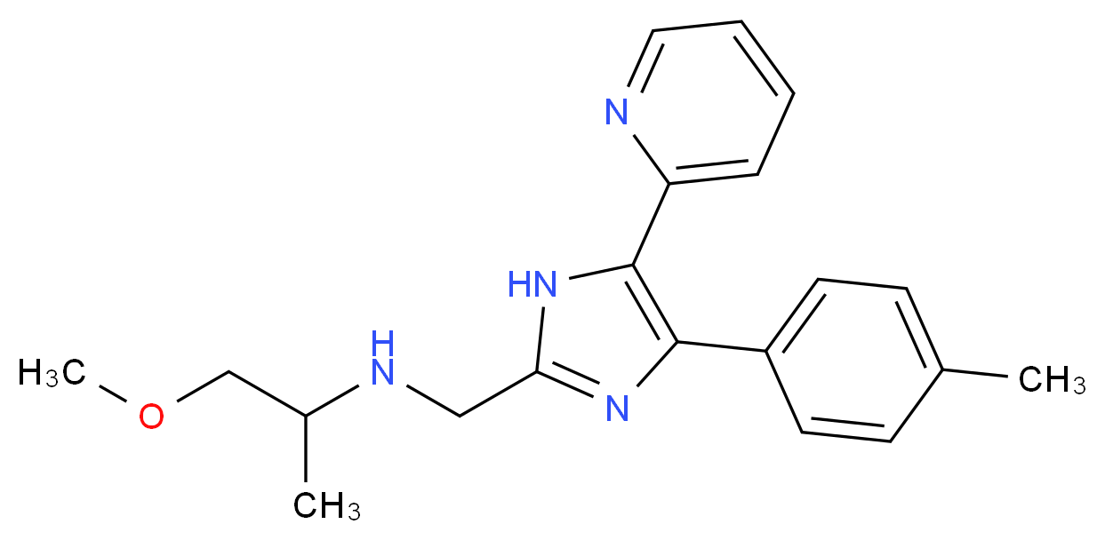 (2-methoxy-1-methylethyl){[4-(4-methylphenyl)-5-pyridin-2-yl-1H-imidazol-2-yl]methyl}amine_分子结构_CAS_)