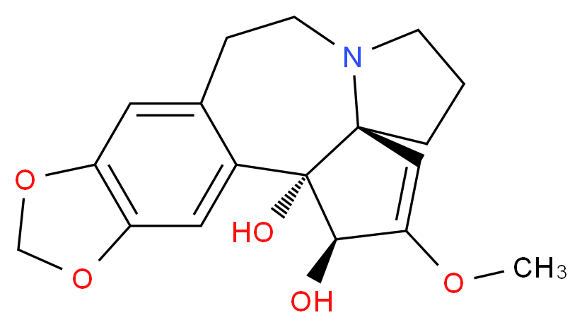 (2R,3S,6S)-4-methoxy-16,18-dioxa-10-azapentacyclo[11.7.0.0<sup>2</sup>,<sup>6</sup>.0<sup>6</sup>,<sup>1</sup><sup>0</sup>.0<sup>1</sup><sup>5</sup>,<sup>1</sup><sup>9</sup>]icosa-1(20),4,13,15(19)-tetraene-2,3-diol_分子结构_CAS_84567-08-8