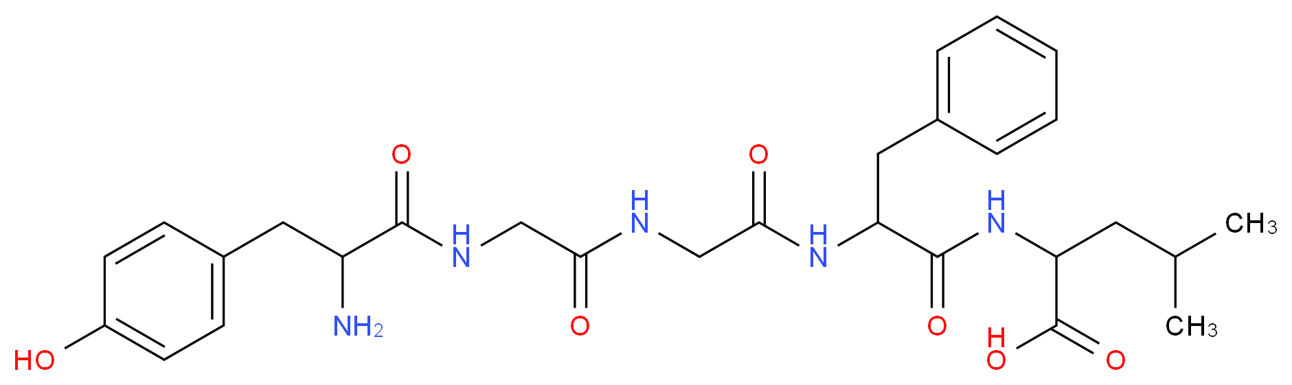 2-[2-(2-{2-[2-amino-3-(4-hydroxyphenyl)propanamido]acetamido}acetamido)-3-phenylpropanamido]-4-methylpentanoic acid_分子结构_CAS_58822-25-6