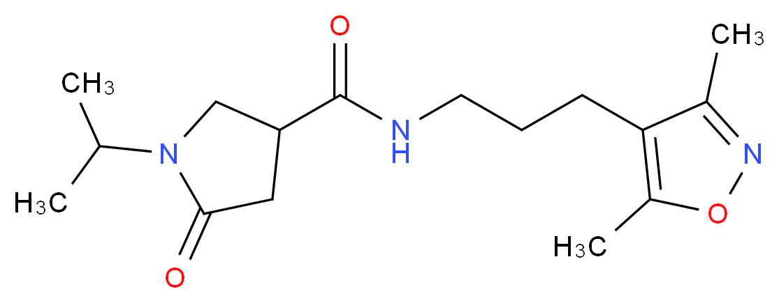 N-[3-(3,5-dimethyl-4-isoxazolyl)propyl]-1-isopropyl-5-oxo-3-pyrrolidinecarboxamide_分子结构_CAS_)