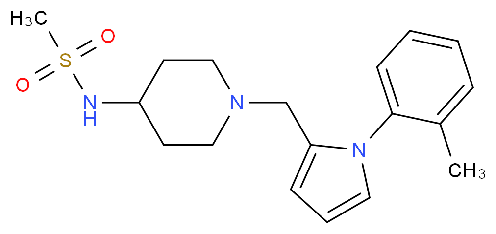 N-(1-{[1-(2-methylphenyl)-1H-pyrrol-2-yl]methyl}piperidin-4-yl)methanesulfonamide_分子结构_CAS_)