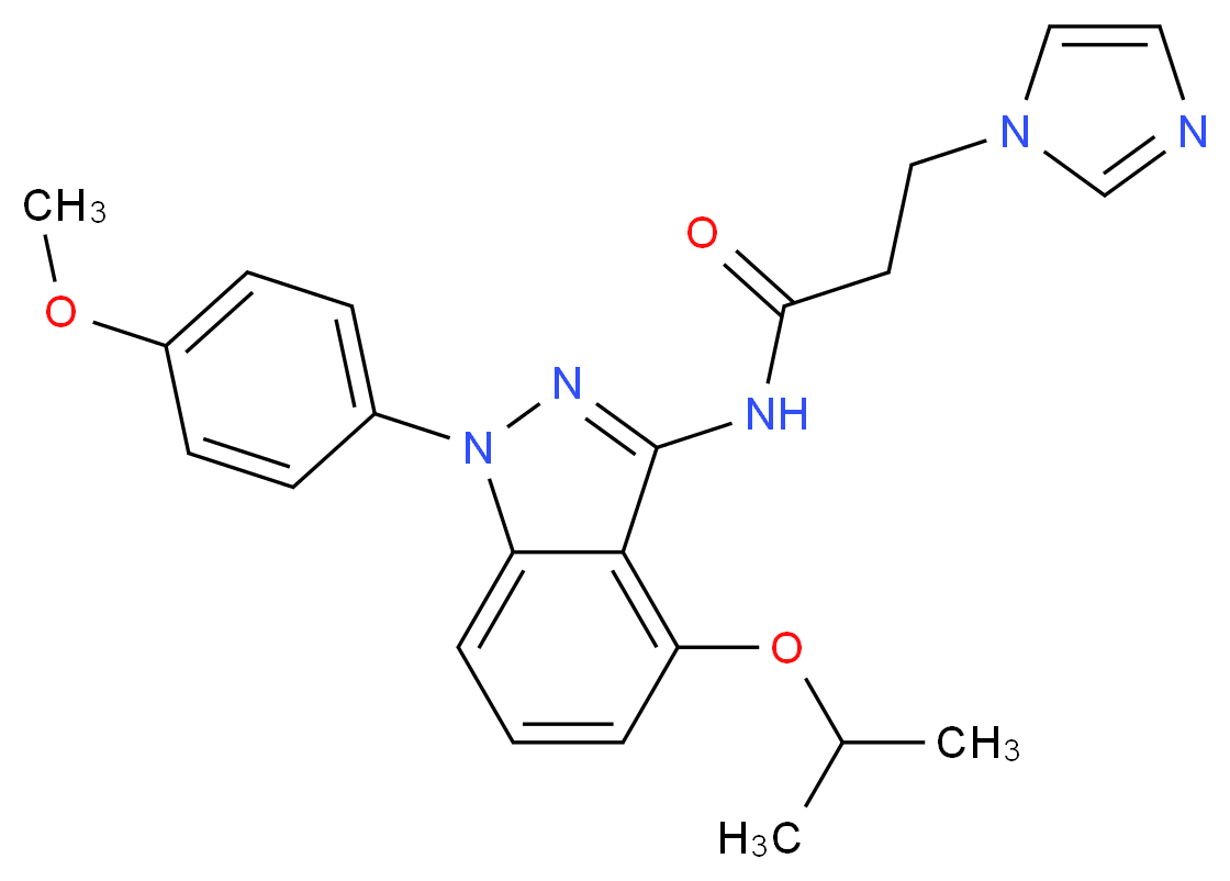 3-(1H-imidazol-1-yl)-N-[4-isopropoxy-1-(4-methoxyphenyl)-1H-indazol-3-yl]propanamide_分子结构_CAS_)