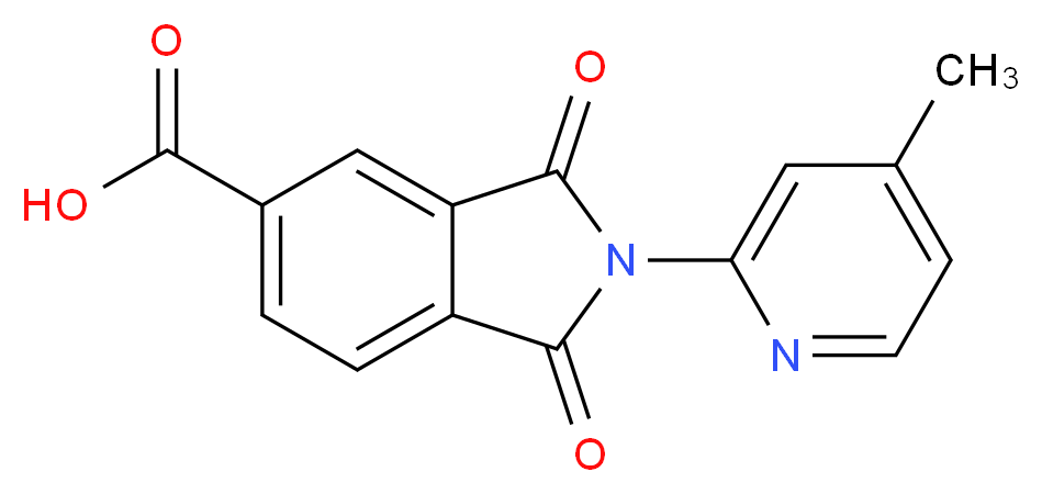 2-(4-methylpyridin-2-yl)-1,3-dioxo-2,3-dihydro-1H-isoindole-5-carboxylic acid_分子结构_CAS_328549-49-1