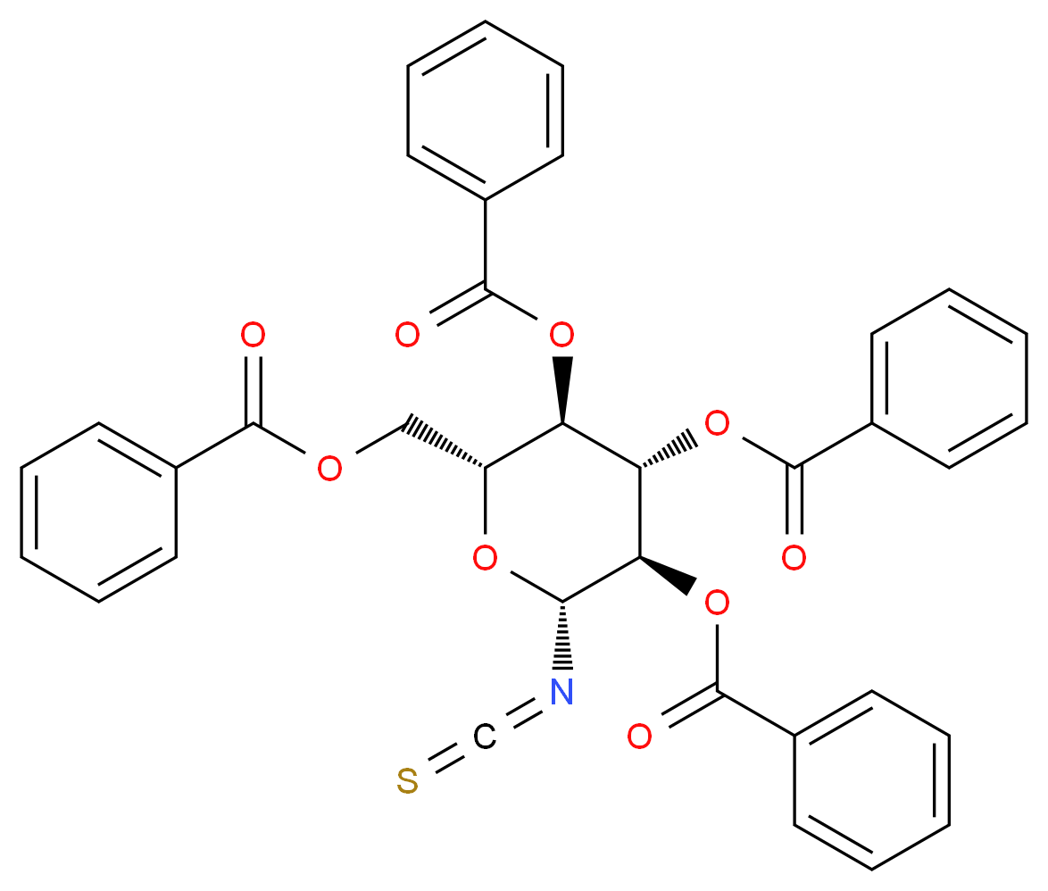 [(2R,3R,4S,5R,6R)-3,4,5-tris(benzoyloxy)-6-isothiocyanatooxan-2-yl]methyl benzoate_分子结构_CAS_132413-50-4