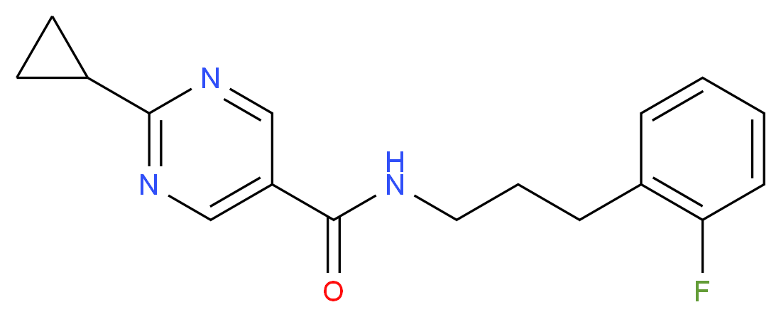 2-cyclopropyl-N-[3-(2-fluorophenyl)propyl]pyrimidine-5-carboxamide_分子结构_CAS_)