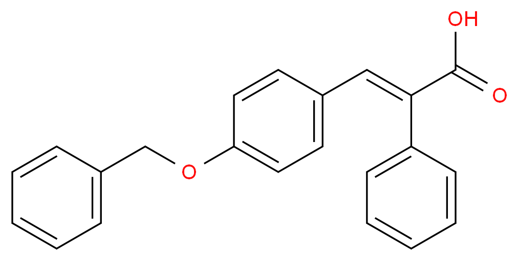 (2E)-3-[4-(benzyloxy)phenyl]-2-phenylprop-2-enoic acid_分子结构_CAS_126582-18-1