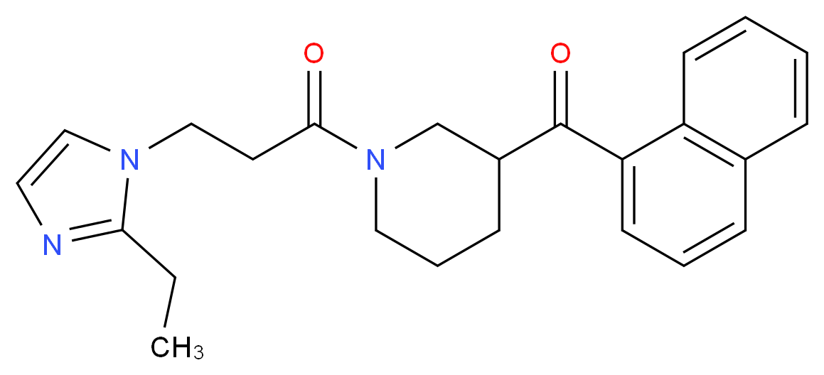 {1-[3-(2-ethyl-1H-imidazol-1-yl)propanoyl]-3-piperidinyl}(1-naphthyl)methanone_分子结构_CAS_)
