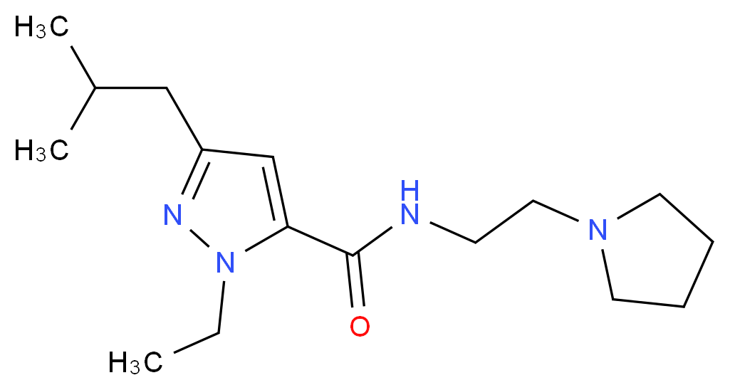 1-ethyl-3-isobutyl-N-[2-(1-pyrrolidinyl)ethyl]-1H-pyrazole-5-carboxamide_分子结构_CAS_)