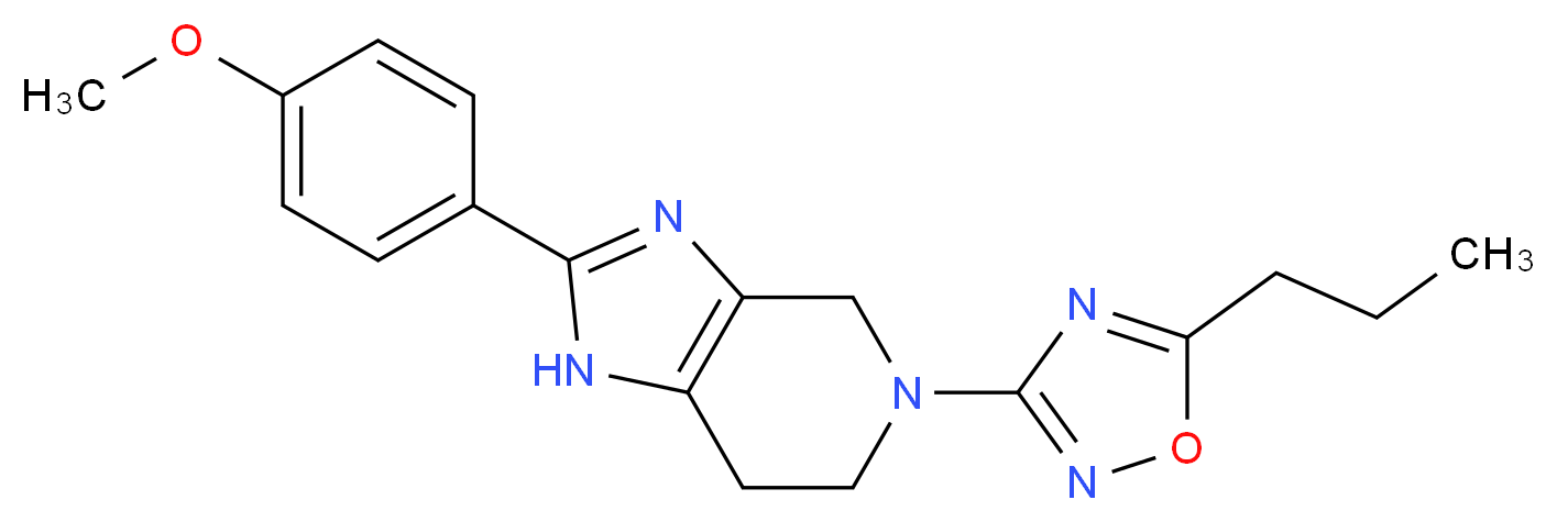 2-(4-methoxyphenyl)-5-(5-propyl-1,2,4-oxadiazol-3-yl)-4,5,6,7-tetrahydro-1H-imidazo[4,5-c]pyridine_分子结构_CAS_)