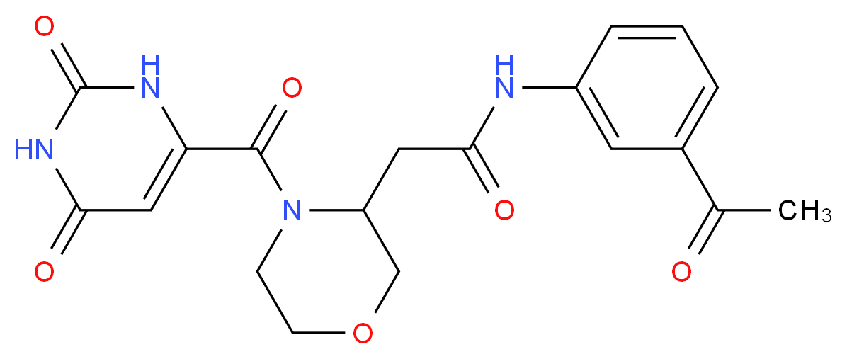 N-(3-acetylphenyl)-2-{4-[(2,6-dioxo-1,2,3,6-tetrahydro-4-pyrimidinyl)carbonyl]-3-morpholinyl}acetamide_分子结构_CAS_)