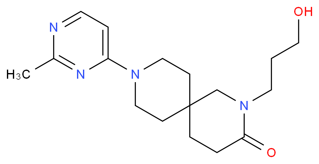 2-(3-hydroxypropyl)-9-(2-methylpyrimidin-4-yl)-2,9-diazaspiro[5.5]undecan-3-one_分子结构_CAS_)