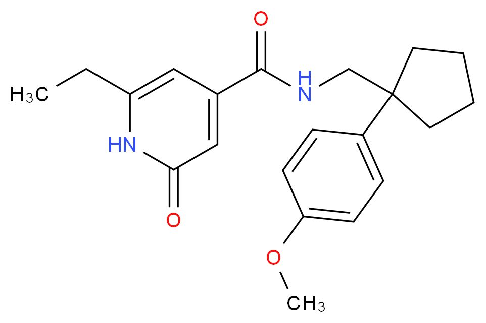 6-ethyl-N-{[1-(4-methoxyphenyl)cyclopentyl]methyl}-2-oxo-1,2-dihydropyridine-4-carboxamide_分子结构_CAS_)