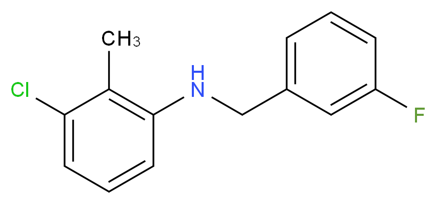 3-chloro-N-[(3-fluorophenyl)methyl]-2-methylaniline_分子结构_CAS_1036531-56-2