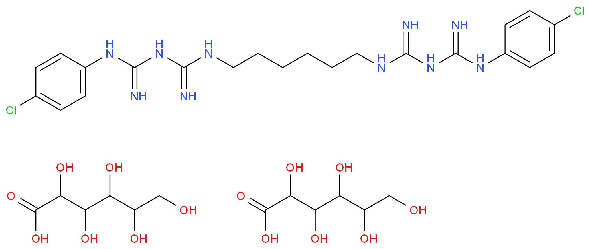 CHLORHEXIDINE DIGLUCONATE 20%_分子结构_CAS_18472-51-0)