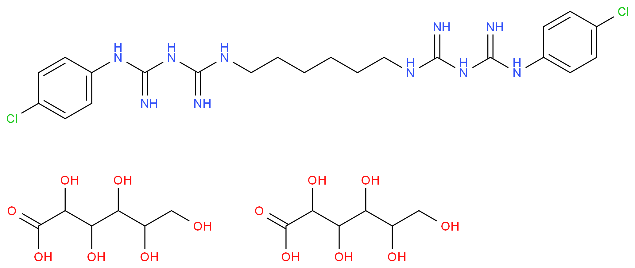 CHLORHEXIDINE DIGLUCONATE 20% AQUEOUS SOLUTION_分子结构_CAS_18472-51-0)