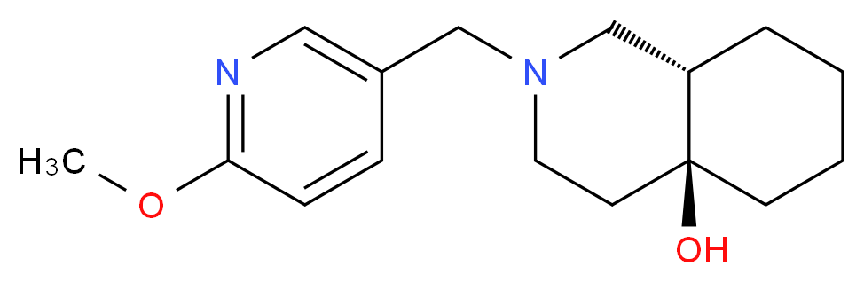(4aS*,8aS*)-2-[(6-methoxypyridin-3-yl)methyl]octahydroisoquinolin-4a(2H)-ol_分子结构_CAS_)