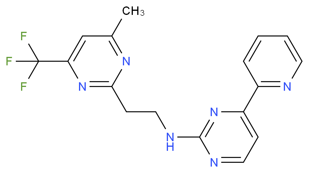 N-{2-[4-methyl-6-(trifluoromethyl)-2-pyrimidinyl]ethyl}-4-(2-pyridinyl)-2-pyrimidinamine_分子结构_CAS_)