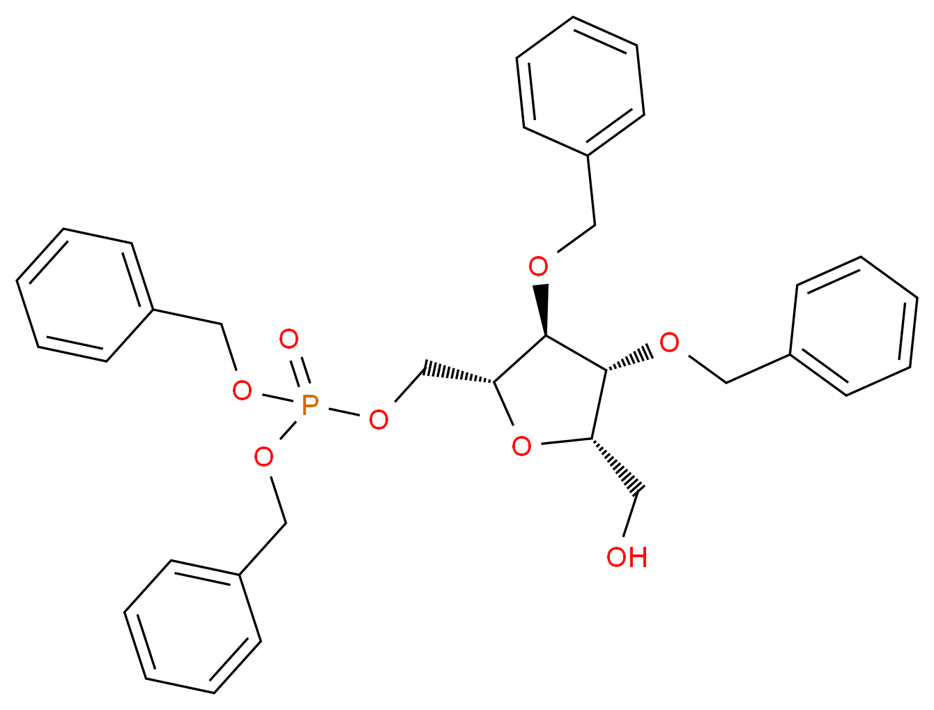 2,5-Anhydro-3,4-dibenzyl-D-glucitol-6-(dibenzylphosphate)_分子结构_CAS_)