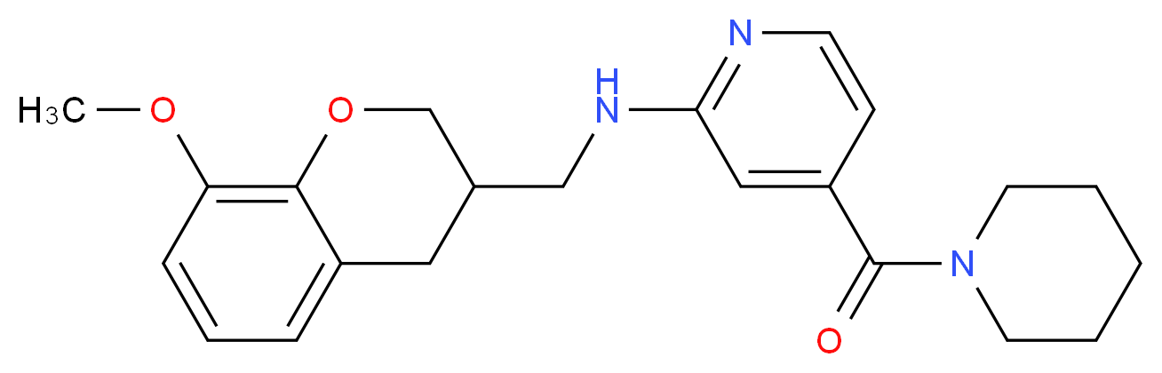 N-[(8-methoxy-3,4-dihydro-2H-chromen-3-yl)methyl]-4-(piperidin-1-ylcarbonyl)pyridin-2-amine_分子结构_CAS_)