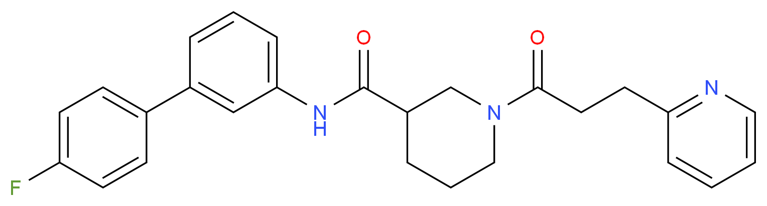N-(4'-fluoro-3-biphenylyl)-1-[3-(2-pyridinyl)propanoyl]-3-piperidinecarboxamide_分子结构_CAS_)