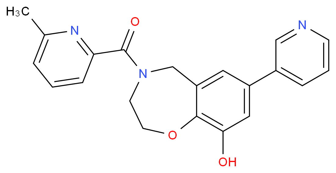 4-[(6-methylpyridin-2-yl)carbonyl]-7-pyridin-3-yl-2,3,4,5-tetrahydro-1,4-benzoxazepin-9-ol_分子结构_CAS_)