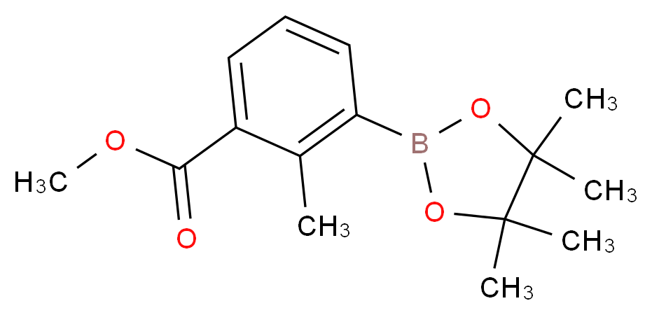 Methyl 2-methyl-3-(4,4,5,5-tetramethyl-1,3,2-dioxaborolan-2-yl)benzoate_分子结构_CAS_955929-54-1)