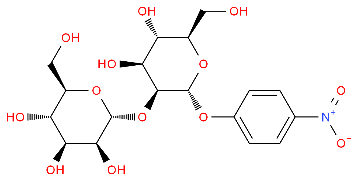 (2R,3S,4S,5S,6R)-2-{[(2R,3S,4S,5S,6R)-4,5-dihydroxy-6-(hydroxymethyl)-2-(4-nitrophenoxy)oxan-3-yl]oxy}-6-(hydroxymethyl)oxane-3,4,5-triol_分子结构_CAS_68462-57-7