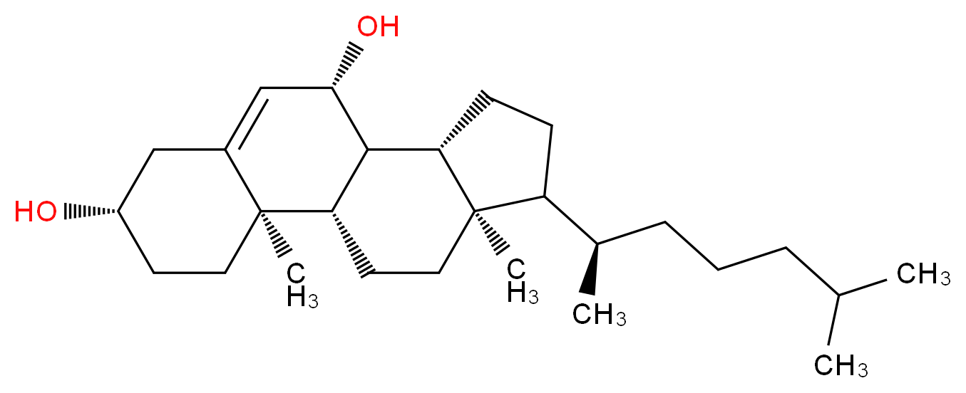 (1S,2R,5S,9R,10S,11S,15R)-2,15-dimethyl-14-[(2R)-6-methylheptan-2-yl]tetracyclo[8.7.0.0<sup>2</sup>,<sup>7</sup>.0<sup>1</sup><sup>1</sup>,<sup>1</sup><sup>5</sup>]heptadec-7-ene-5,9-diol_分子结构_CAS_566-27-8