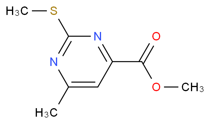 methyl 6-methyl-2-(methylthio)pyrimidine-4-carboxylate_分子结构_CAS_90007-36-6)