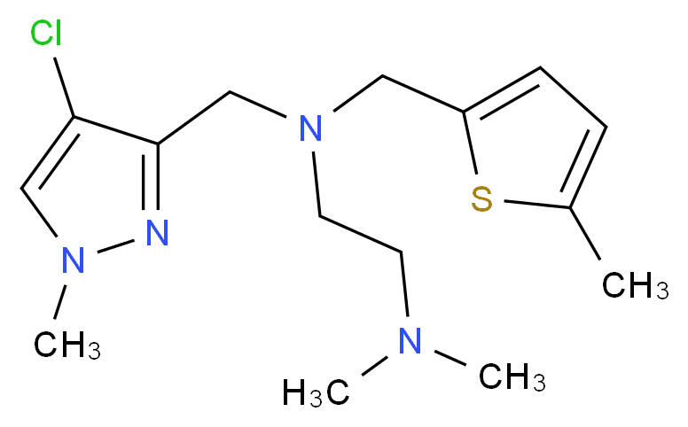 N-[(4-chloro-1-methyl-1H-pyrazol-3-yl)methyl]-N',N'-dimethyl-N-[(5-methyl-2-thienyl)methyl]ethane-1,2-diamine_分子结构_CAS_)