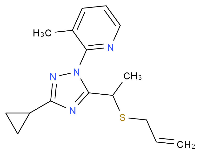 2-{5-[1-(allylthio)ethyl]-3-cyclopropyl-1H-1,2,4-triazol-1-yl}-3-methylpyridine_分子结构_CAS_)