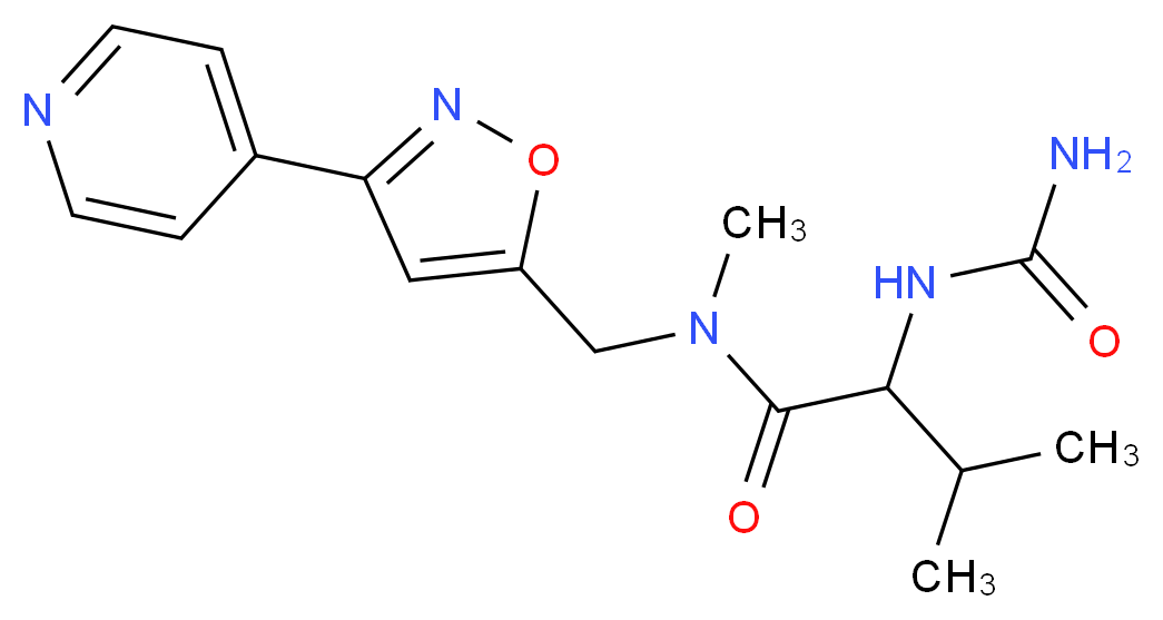 N~2~-(aminocarbonyl)-N~1~-methyl-N~1~-{[3-(4-pyridinyl)-5-isoxazolyl]methyl}valinamide_分子结构_CAS_)