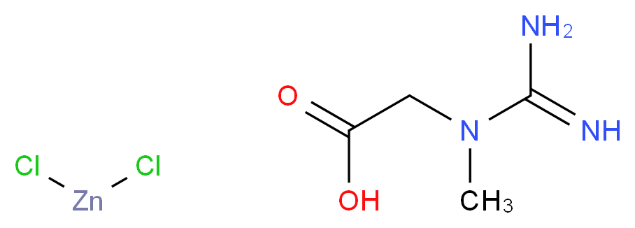 2-(1-methylcarbamimidamido)acetic acid; dichlorozinc_分子结构_CAS_16045-72-0