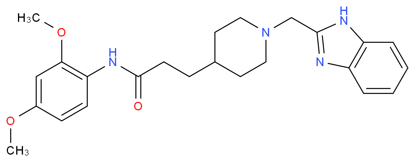 3-[1-(1H-benzimidazol-2-ylmethyl)-4-piperidinyl]-N-(2,4-dimethoxyphenyl)propanamide_分子结构_CAS_)