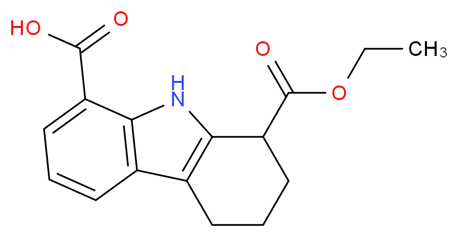 1-(ethoxycarbonyl)-2,3,4,9-tetrahydro-1H-carbazole-8-carboxylic acid_分子结构_CAS_352549-26-9)