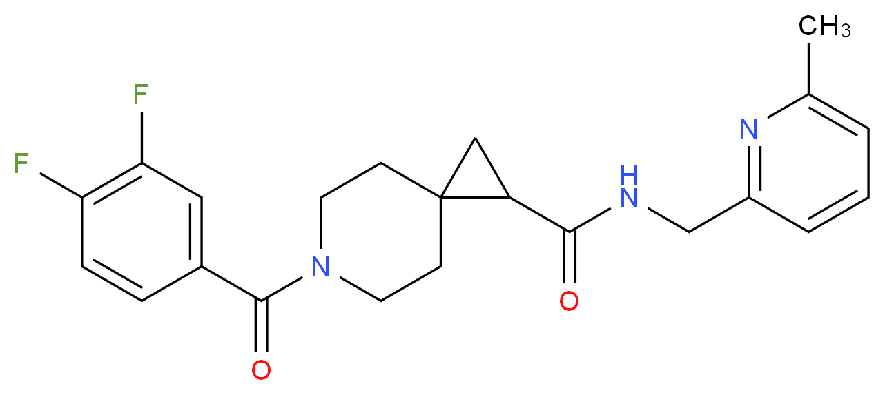 6-(3,4-difluorobenzoyl)-N-[(6-methyl-2-pyridinyl)methyl]-6-azaspiro[2.5]octane-1-carboxamide_分子结构_CAS_)