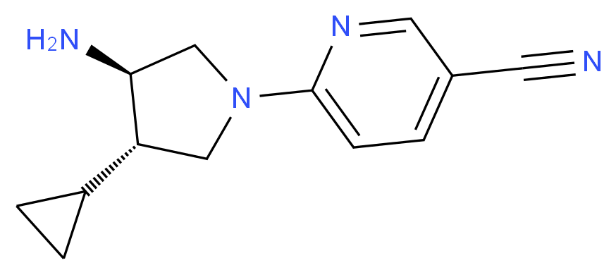 6-[(3R*,4S*)-3-amino-4-cyclopropyl-1-pyrrolidinyl]nicotinonitrile_分子结构_CAS_)