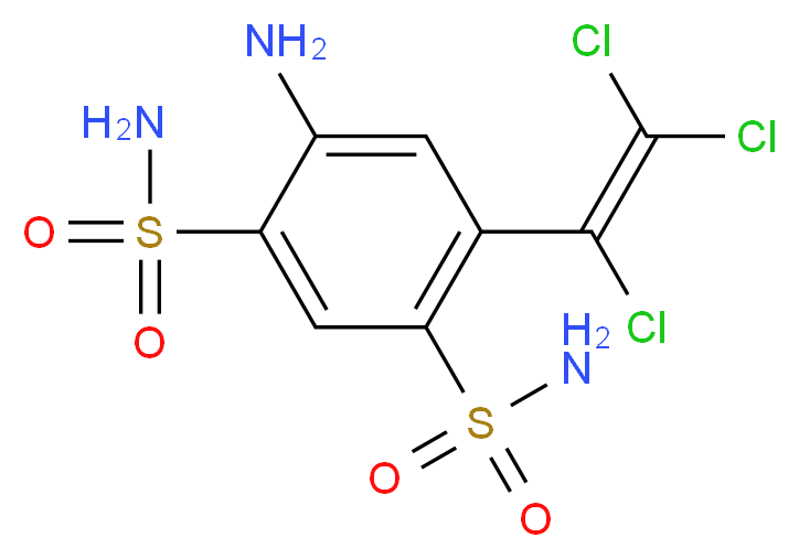 4-amino-6-(trichloroethenyl)benzene-1,3-disulfonamide_分子结构_CAS_60200-06-8